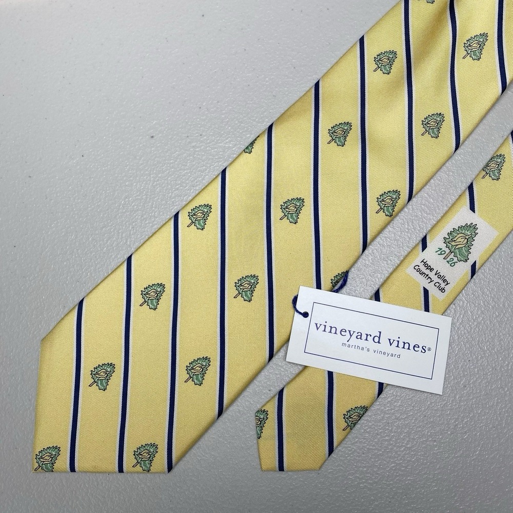 NEW Vineyard Vines Custom Tie Hope Valley Silk 58.5x3.75 Yellow Stripe USA